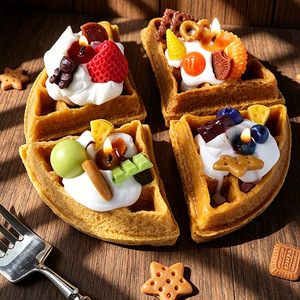 Simulation Waffle Scented <b>Candle</b> Creative Food Shape Soy Wax Aroma <b>Gift</b> Photo Display Ornament - Product Image 2