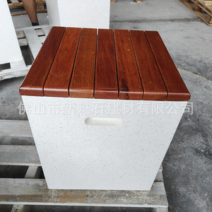 New Magic Stone UHPC Garden <b>Bench</b> With <b>Wood</b> Top Outdoor Landscape Seating - Product Image 1
