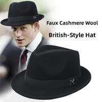Nouveau chapeau haut de forme en polyester/coton, unisexe, toutes saisons, en tissu type alpaga, grande circonférence de tête, pour un effet visage affiné, idéal pour les fêtes