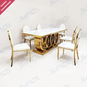 Modern high class wholesale price design dining room dinning set furniture 6 chair dine table set