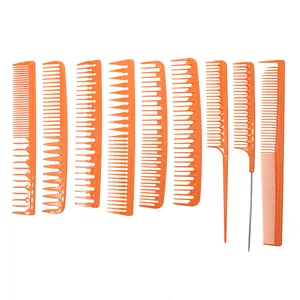 专业颜色定制橙色发梳碳纤维沙龙理发梳子
