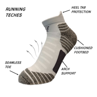 Chaussettes de sport montantes en nylon et polyester tricotées, antibactériennes, à coussinets, de haute qualité, personnalisées pour jeunes hommes, idéales pour la course printanière