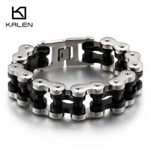 KALEN — <span class=keywords><strong>Bracelet</strong></span> à chaîne pour hommes, épais, en acier inoxydable, 22 cm, <span class=keywords><strong>moto</strong></span> - Product Image 1