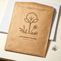 Sobre de Papel Kraft Biodegradable para Documentos, Carpeta de Archivo Ecológica con Impresión Personalizada para Almacenamiento de Papel de Oficina y Negocios