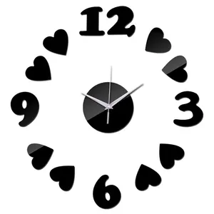 DIY Quartz Clocks Living Room Sticker Lover Numbers Watch Clock