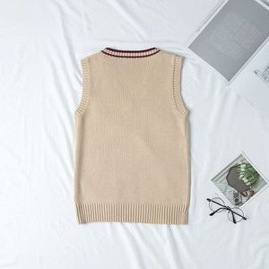 Gilet in maglia con scollo a V e bordo decorativo per bambini, personalizzabile, gilet ufficiale per studenti delle <span class=keywords><strong>scuole</strong></span> superiori - Product Image 2