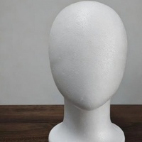 Tête de mannequin en mousse de polystyrène blanche, modèle artisanal pour la coiffure et la pratique cosmétique