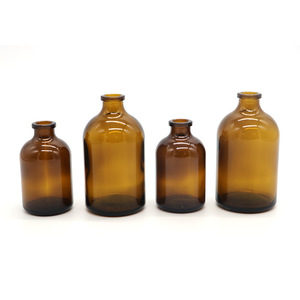 Bouteille en verre cosmétique moulée de 50ml avec bouchon à vis Poudre de périline lyophilisée Emballage de boîte d'antibiotiques d'injection brune - Product Image 2