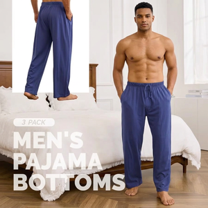 Pijamas de Verano para Hombre, Corte Clásico, Manga Larga, Secado Rápido, Transpirables, Tejido de Punto de Spandex/Algodón, con Bolsillos, Ropa para el Hogar - Product Image 1