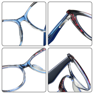 87234 Monturas de Gafas de Ojo de Gato, Montura Completa, Protección Anti Luz Azul, Unisex, Acetato TR90, Diseño con Patrón - Product Image 2