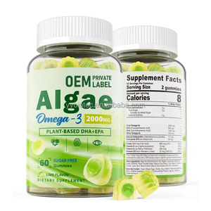 Gummies Oméga <span class=keywords><strong>3</strong></span> OEM 2200mg à base d'huile d'algues, Gummies DHA pour femmes et hommes, alternative végétalienne à l'huile de poisson Oméga <span class=keywords><strong>3</strong></span> - Product Image 1