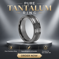 Cincin Tantalum Murni 8mm Abu-abu Klasik untuk Pria, Cincin Kawin Tizti Perhiasan Tantalum, Nyaman Dipakai, Cincin Kawin Tantalum Poles