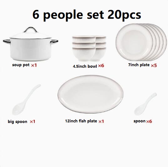 White 6people set