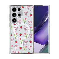 Coque de téléphone magnétique tendance avec nœud cerise pour Samsung S25 S24 Ultra S23 PLUS A15 A14 A05s, motif peint, coque arrière Funda