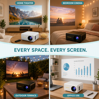 Mini projecteur de dessins animés pour enfants, portable, LED 1080P, 50 lumens ANSI, entrée USB, 24 à 100 pouces, pour films en famille avant le coucher