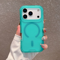 Coque de téléphone colorée 3 en 1 multicouche robuste givrée mate magnétique pour iPhone 15 16 17 Pro Max