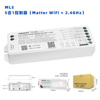 Contrôleur LED Miboxer ML5 Matter Over WiFi DC12-48V 2.4G 5 en 1 RGBCCT pour bande LED, contrôleur RF