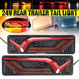 2 pièces Feux arrière LED dynamiques 24V pour camion, clignotants, feux stop, feux de recul, remorque, poids lourd, bus, camping-car, caravane pour Kamaz - Product Image 1