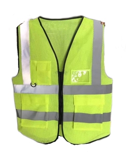 Gilet di Sicurezza ad Alta Visibilità con Strisce Riflettenti Cerniera Frontale Classe <span class=keywords><strong>2</strong></span> per Edilizia e Lavori Stradali - Product Image 2