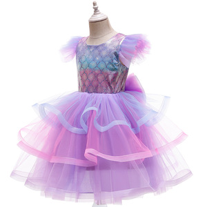 Costumes de cosplay de la princesse Ariel pour enfants, robe de sirène pour bébé fille, vêtements de fête d'anniversaire pour enfants, robe tutu - Product Image 3