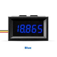 Voltímetro Digital LED de 0.36 Pulgadas, Monofásico, 5 Dígitos, 3 Cables, 0-33V CC, para Panel de Coche, con Carcasa