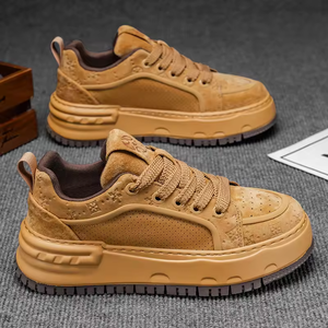 Zapatillas Deportivas para Hombre 2026, Color Trigo, Retro, con Aumento de Altura, de Cuero de Gamuza, Modernas, Combinables con Todo, para Jóvenes Estudiantes, Casuales, de Skate - Product Image 2