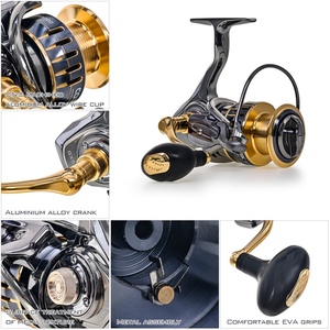 <span class=keywords><strong>Moulinet</strong></span> de pêche spinning haute qualité pour eau douce et eau salée, avec poignée métallique interchangeable - Product Image 4