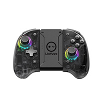 Pengontrol Game Nirkabel LinYuvo Joy-Con dengan Pencahayaan RGB Multi-Warna yang Cerah dan Fungsi Makro untuk Kiri & Kanan untuk OLED
