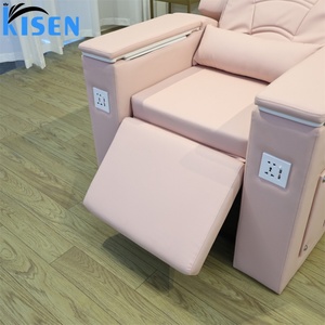KISEN Pink Pedicure Chair with Electric Reclining Foot Bath Massage Spa Manicure Station No Plumbing Required Nail Beauty Salon - Product Image 5
