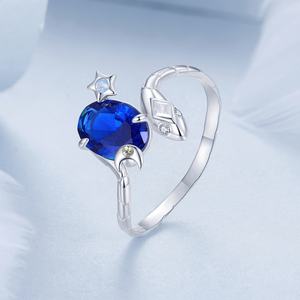 Anillo de joyería de moda de Plata de Ley 925, fabricación de joyería fina, Zirconia, día de la <span class=keywords><strong>madre</strong></span>, <span class=keywords><strong>amor</strong></span>, hoja infinita, estrella, Luna, serpiente, anillos - Product Image 2