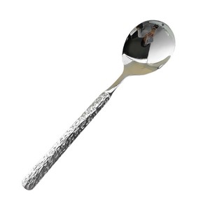 ช้อนสแตนเลส 304 ลายตอก 18/10 ช้อนเสิร์ฟดีไซน์สร้างสรรค์ ช้อนกินแบบก้นแบน - Product Image 5