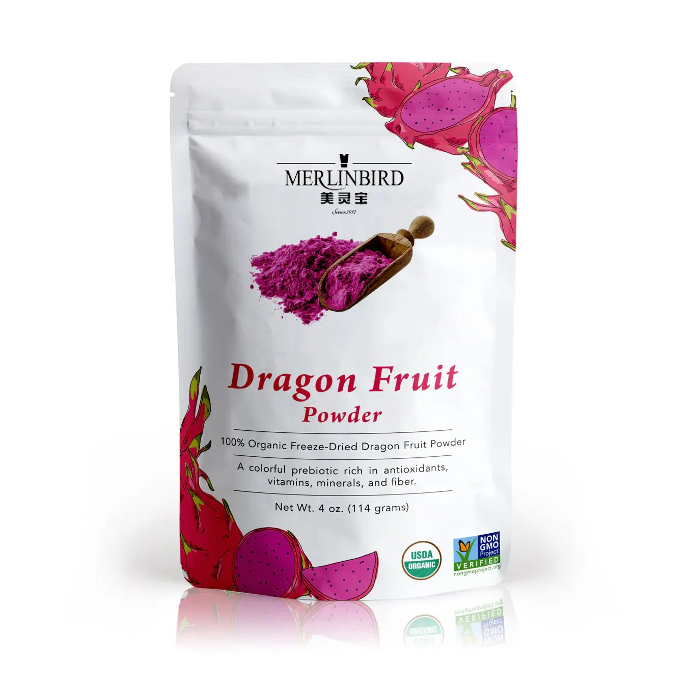 Organic Dragon Fruit Powder 100% Natural Fruit Powder Freeze-Dried Pink Pitaya Source