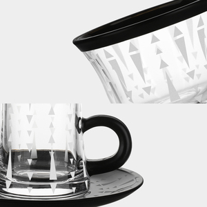 Juego de tazas de café y té de vidrio de estilo turco Patrones de la serie de triángulos artísticos en regalos a granel - Product Image 4