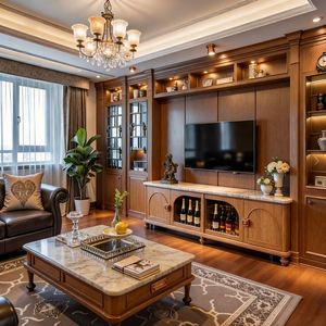 BALOM Customized Living Room Furniture North American Black Walnut Simple Modern Solid Wood <b>TV</b> Cabinet for Home Living Room - Product Image 6