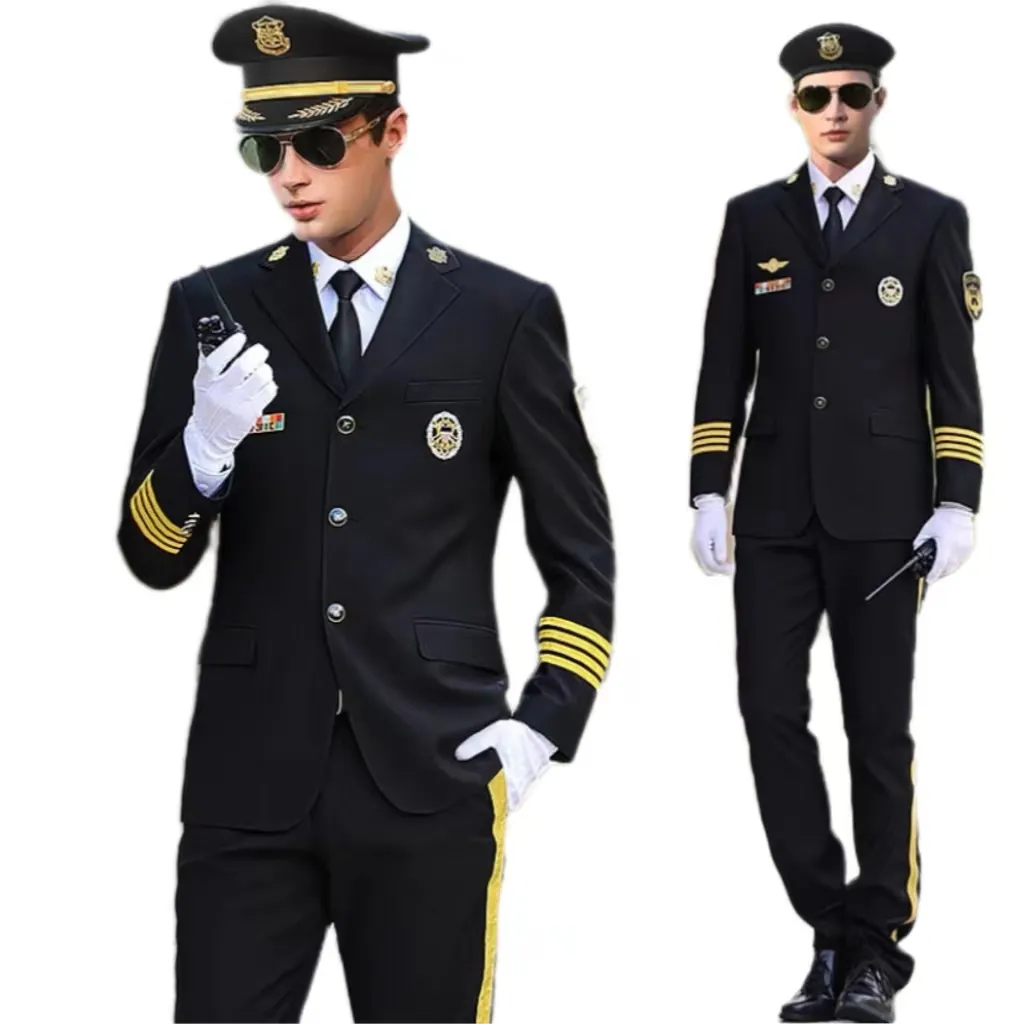 Bestverkochte Witte Mannelijke Lange Mouw Veiligheidskleding Heren Kapitein Piloot Uniformen