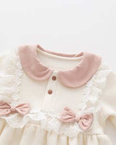 Tutina in pile per neonata stile coreano con cappellino, calda per autunno e inverno - Product Image 4