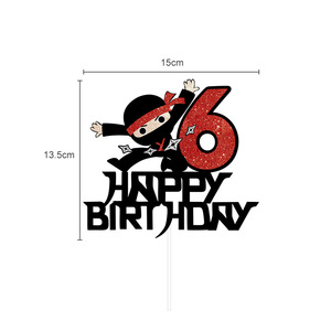 Tema freccette Boy <span class=keywords><strong>6</strong></span> HAPPY BIRTHDAY Glitter carta Cake Topper forniture decorazione per festa di compleanno <span class=keywords><strong>6</strong></span> - Product Image 6