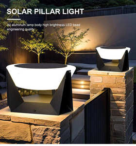 Lampada <span class=keywords><strong>Solare</strong></span> da Giardino per Esterni, Lampione per Cancello Villa, Luce per Pilastro, Illuminazione Impermeabile per Prato e Cortile - Product Image 2