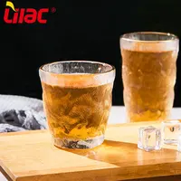 Lilas échantillon gratuit 300ml 370ml tasse en verre à bière motif glacier magasin dollar verre à boire pour restaurant