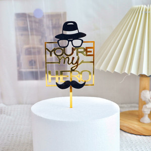 ท็อปเปอร์เค้กอะคริลิค รูปน้ำผึ้งและความหวาน สำหรับวันพ่อ วันเกิด ตกแต่งเค้ก แสดงความรัก ความกล้าหาญของคุณพ่อ - Product Image 2