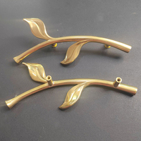Poignées et Boutons de Luxe en Laiton Doré pour Meubles, Armoires, Tiroirs et Portes – Décoration Feuilles d'Arbres