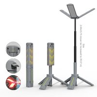 Luz LED recargable plegable para acampar, 5 modos de iluminación, linterna portátil USB, diseño de tres hojas, pantalla de carga