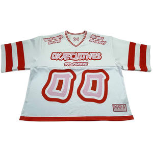 Оптовая Продажа с фабрики, молодежная мода, укороченная майка с V-образным вырезом, сетчатая майка для фанатов футбола, уличная одежда, сетчатые майки - Product Image 5