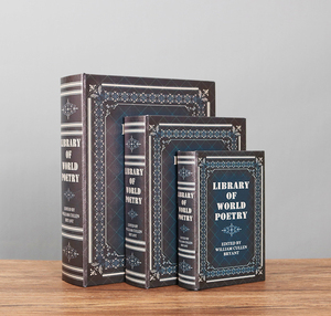 MIO Home boîtes à livres décoratives motif carte du monde livre antique boîte invisible avec couvercle magnétique ensemble de <span class=keywords><strong>3</strong></span> ensembles de rangement en faux bois - Product Image 6