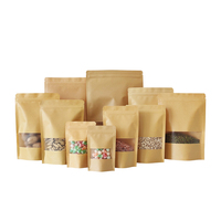 Emballages Alimentaires Secs Personnalisés Recyclés – Sachets Doypack en Papier Kraft Marron avec Fenêtre Translucide