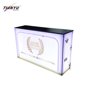 Özel baskılı katlanabilir beyaz Led ışık kutu sayacı arkadan aydınlatmalı resepsiyon masası taşınabilir promosyon masa - Product Image 2