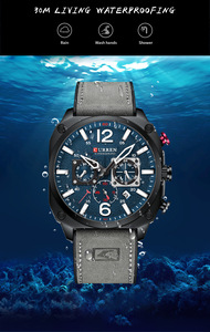 Curren Nam Đồng Hồ Thạch Anh Không Thấm Nước Người Đàn Ông Đồng Hồ Đeo Tay Kinh Doanh Thể Thao Người Đàn Ông Của Đồng Hồ Với Ngày Chính Hãng Da Nam Đồng Hồ 8398 Relogio - Product Image 4