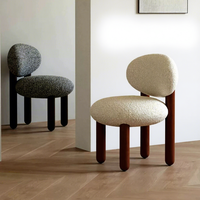 Chaise de salle à manger simple, vintage, pour usage domestique, salon, avec rembourrage doux, en bois massif, tabouret de coiffeuse italien de luxe léger
