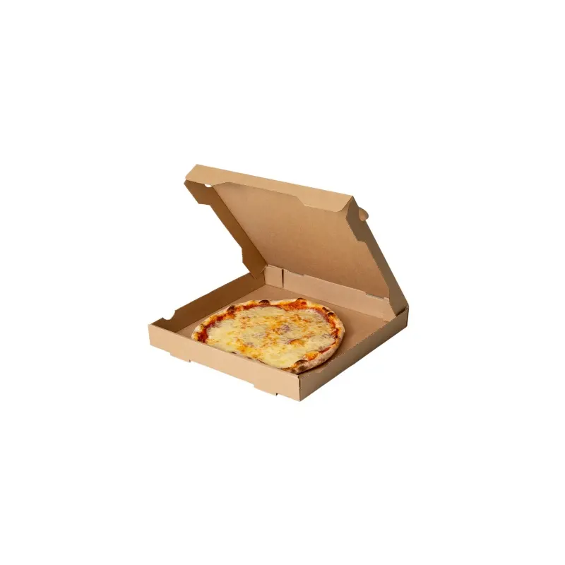 Коробка для пиццы, гофрированный картон, белая печать клиента, возможно покрытие внутри от жира и жидкостей