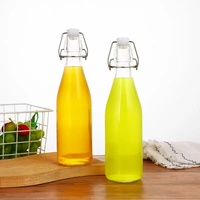 Bouteille en verre pour boissons, bouteille d'eau, bouteille de bière, bouteille de jus en verre avec bouchons à bascule 60ml 100ml 250ml 500ml 750ml 1000ml